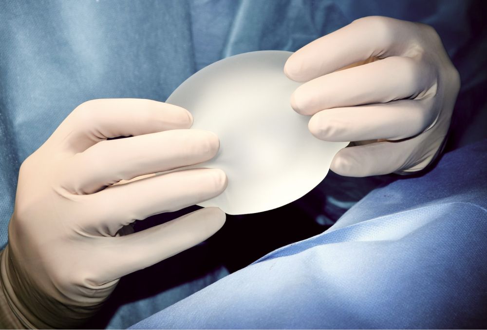 Up Close Photo Of Breast Implant